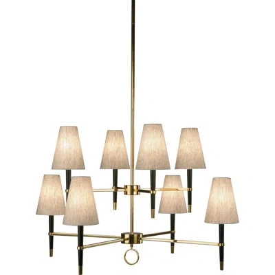 Jonathan Adler Ventana 8 - Light Shaded Tiered Chandelier In Polished Nickel