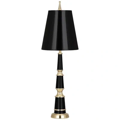 Jonathan Adler Versaille 25" Table Lamp In Black,modern Brass,black,matte Gold Lining