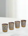 Jonathan Adler Versailles 11.75 Oz. Glasses, Set Of 4 In Blackgold
