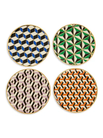 Jonathan Adler Versailles 4-piece Small Plates Set In Multi