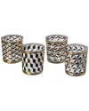 Jonathan Adler Versailles Glassware Set In Black