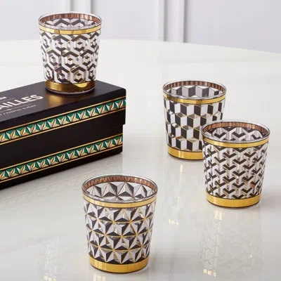 Jonathan Adler Versailles Glassware Set In Black,gold,white