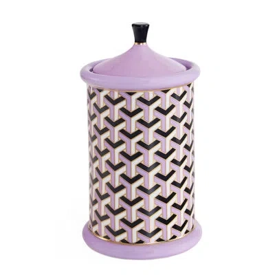 Jonathan Adler Versailles Lavender Canister In Black;white;purple