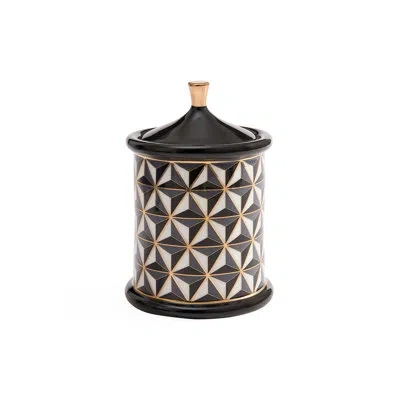 Jonathan Adler Versailles Small Canister In Black