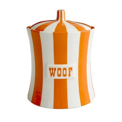 Jonathan Adler Vice Canister - Woof In Orange,white