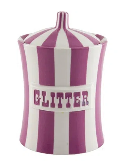 Pre-owned Jonathan Adler Vice Glitter Cannister In Purple
