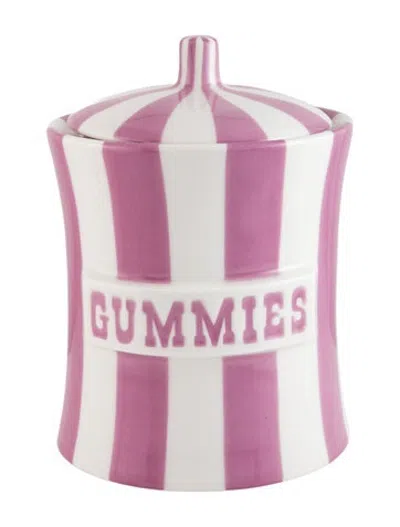 Pre-owned Jonathan Adler Vice Gummies Canister In Purple/white