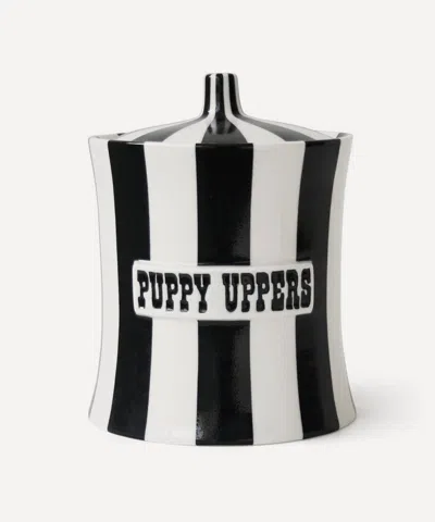 Jonathan Adler Vice Puppy Uppers Porcelain Canister In Black