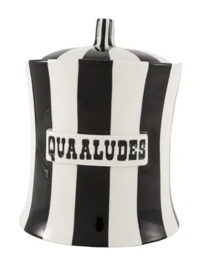 Pre-owned Jonathan Adler Vice Quaaludes Canister In Black/white