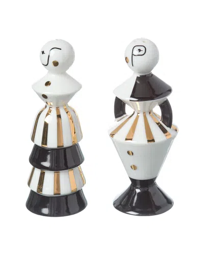 Jonathan Adler Vienna Salt & Pepper Set In Black