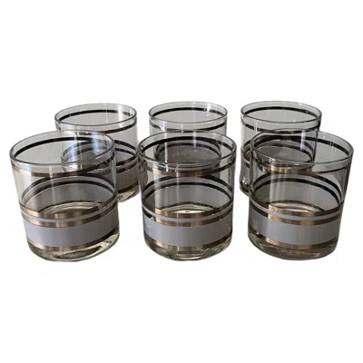 Pre-owned Jonathan Adler Vintage Modernist Set Of 6 Glasses By George Briard In Gray