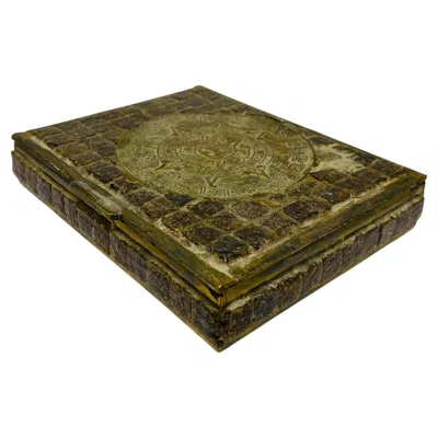 Pre-owned Jonathan Adler Vintage Modernist Stone Trinket Box Attributed To Pepe Mendoza (mexico) In Brown