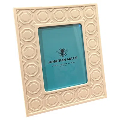 Pre-owned Jonathan Adler White Ceramic Picture Frame By  - New In Box