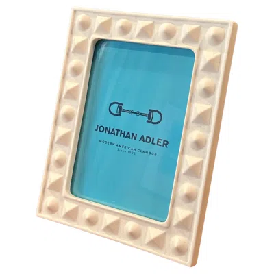 Pre-owned Jonathan Adler White Ceramic Picture Frame By  - New In Box