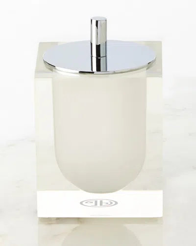 Jonathan Adler White Hollywood Amenity Holder In Clear/ White
