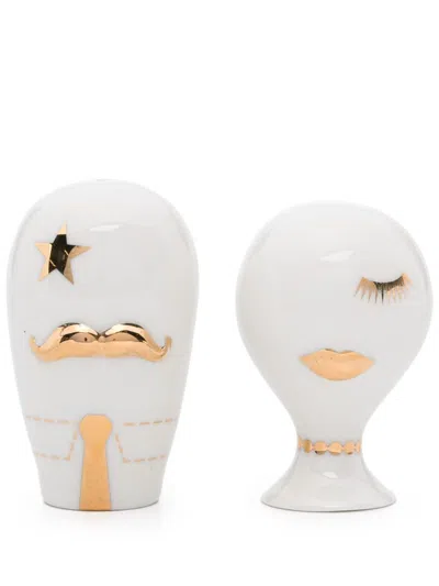 Jonathan Adler White Porcelain Mrs Muse And Mr Muse Shakers