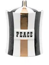 Jonathan Adler Peace Striped Canister In White