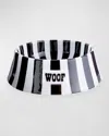 Jonathan Adler Vice Woof Pet Bowl In Blackwhite