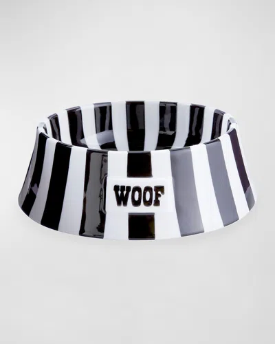 Jonathan Adler Woof Vice Pet Bowl In Black