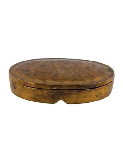 Pre-owned Jonathan Adler Xanax Pill Box In Gold