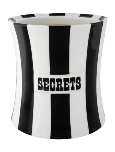 Pre-owned Jonathan Adler X-large 'secrets' Vice Canister In Black/white
