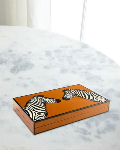 Jonathan Adler Zebra Backgammon Set In Orange