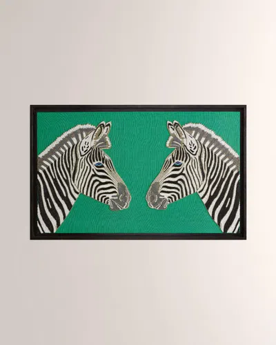 Jonathan Adler Zebra Beaded Wall Art In Green/black/white