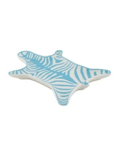 Pre-owned Jonathan Adler Zebra Stacking Dish In Blue