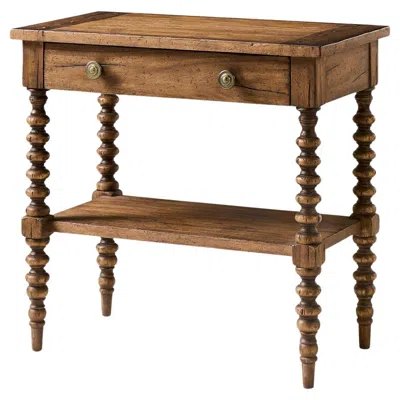 Pre-owned Jonathan Charles Bobbin-turned Rustic Nightstand In Brown