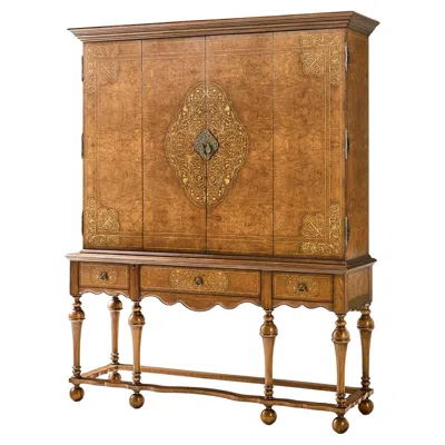 Pre-owned Jonathan Charles Early English Antique Style Tv Cabinet In Brown
