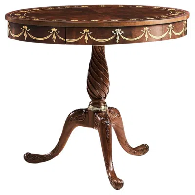 Pre-owned Jonathan Charles English Mahogany Oval Side Table In Brown