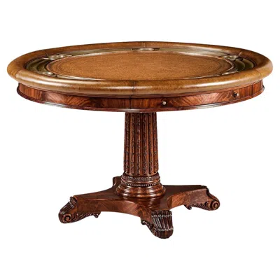 Pre-owned Jonathan Charles English Mahogany Round Poker Table In Brown