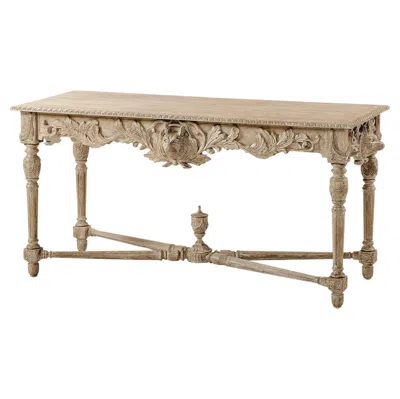 Pre-owned Jonathan Charles English Neoclassical Carved Console Table In Greyed Oak In Brown