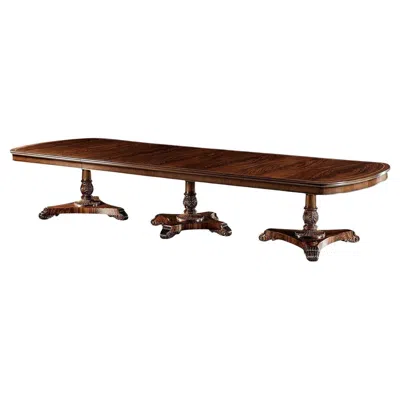 Pre-owned Jonathan Charles English Regency Mahogany Triple Pedestal Extending Dining Table In Brown