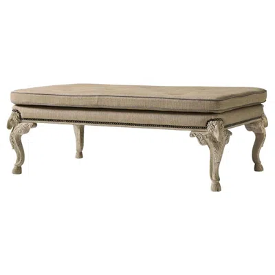 Pre-owned Jonathan Charles English Rococo Upholstered Bench In Brown
