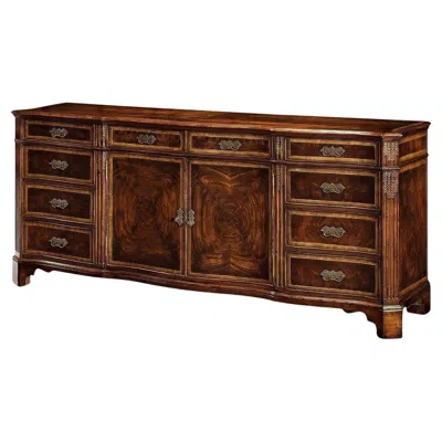 Pre-owned Jonathan Charles English Serpentine Front Sideboard In Mahogany In Brown