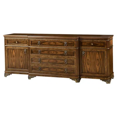 Pre-owned Jonathan Charles English Traditional Sideboard With Brass Inlay In Brown