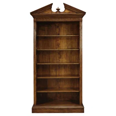 Pre-owned Jonathan Charles George Ii Walnut Architectural Open Bookcase In Brown