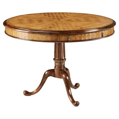 Pre-owned Jonathan Charles George Iii Parquetry Center Table In Brown