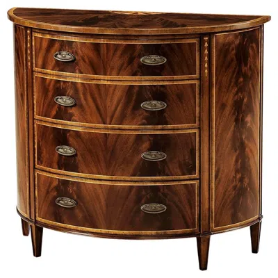 Pre-owned Jonathan Charles Georgian Mahogany Demilune Chest Of Drawers In Brown