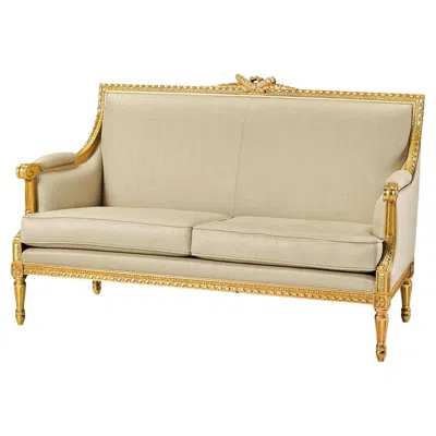 Pre-owned Jonathan Charles Louis Xvi Giltwood Neoclassical Settee In Brown