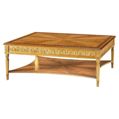 Pre-owned Jonathan Charles Louis Xvi Giltwood Square Coffee Table In Brown