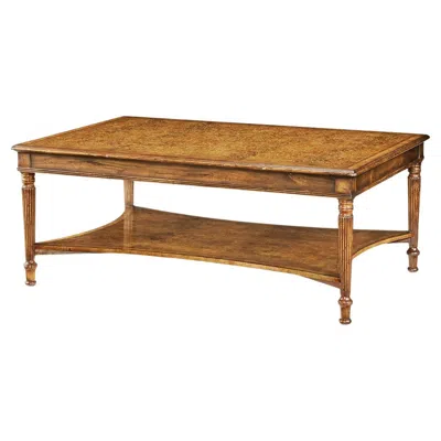 Pre-owned Jonathan Charles Louis Xvi Parquetry Coffee Table In Brown