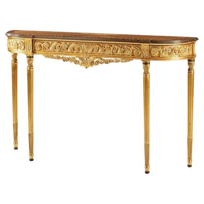 Pre-owned Jonathan Charles Louis Xvi Style Narrow Giltwood Console Table In Brown