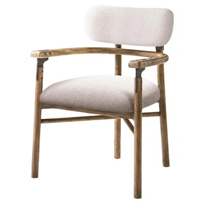 Pre-owned Jonathan Charles Modern Rustic Upholstered Armchair In Brown