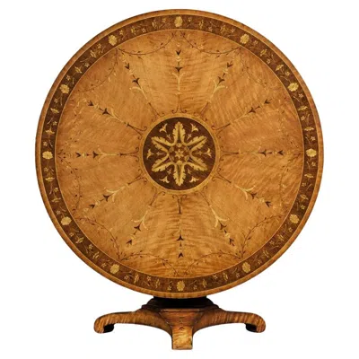 Pre-owned Jonathan Charles Regency Satinwood Tilt-top Center Table In Brown