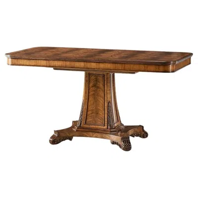 Pre-owned Jonathan Charles Regency Walnut Pedestal Center Table In Brown