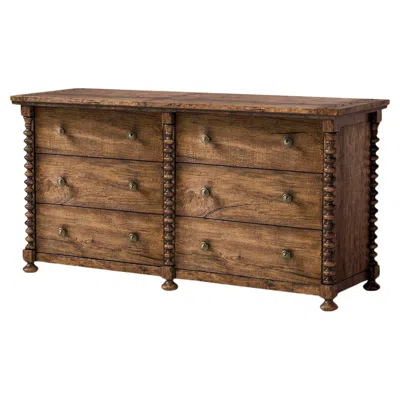 Pre-owned Jonathan Charles Rustic Colonial Double Dresser In Brown