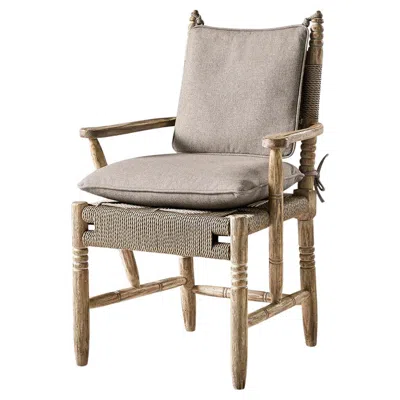 Pre-owned Jonathan Charles Rustic European Rush Seat Armchair In Brown