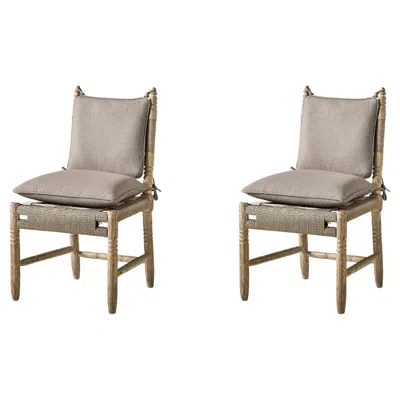 Pre-owned Jonathan Charles Rustic European Rush Seat Side Chair (sets Of 2) In Brown